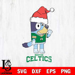 Boston Celtics Christmas Bluey Say Hi Svg , Christmas Svg , Bluey svg , Digital Download, dxf eps png pdf file