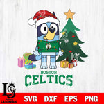 Boston Celtics Christmas Bluey Tree Sport Svg , Christmas Svg , Bluey svg , Digital Download, dxf eps png pdf file