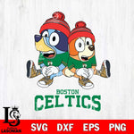 Boston Celtics Christmas Bluey & Bingo Sit Svg , Christmas Svg , Bluey svg , Digital Download, dxf eps png pdf file