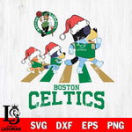 Boston Celtics Christmas Family Bluey Walking Svg , Christmas Svg , Bluey svg , Digital Download, dxf eps png pdf file