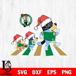 Boston Celtics Family Bluey Walking Christmas Svg Eps Dxf Png File, Digital Download, Instant Download