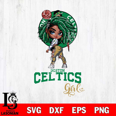 Boston Celtics Fan Girl Svg Eps Dxf Png File, Digital Download, Instant Download