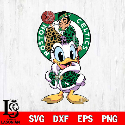 Boston Celtics Fancy Daisy Duck Disney Svg Eps Dxf Png File, Digital Download, Instant Download