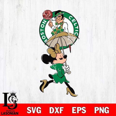 Boston Celtics Fancy Minnie Svg Eps Dxf Png File, Digital Download, Instant Download