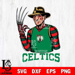 Boston Celtics Freddy Krueger Horror Svg Eps Dxf Png File, NBA svg, Digital Download, Instant Download