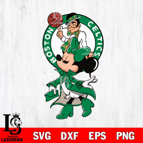 Boston Celtics Glamorous Minnie Svg Eps Dxf Png File, Digital Download, Instant Download