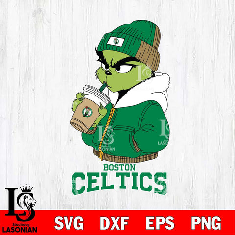 Boston Celtics Grinch Bougie Christmas Cut Files Cricut, Svg Dxf Eps Png file , Silhouette