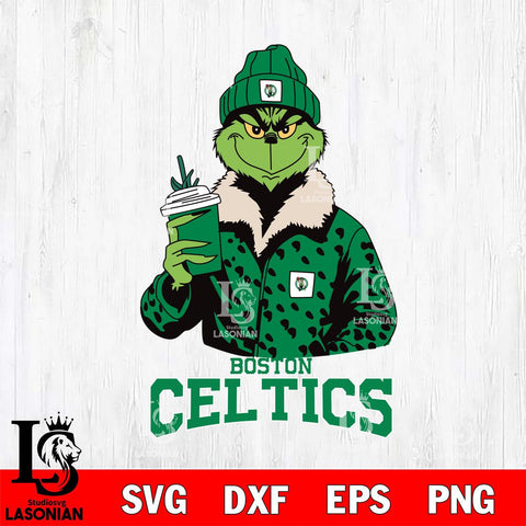 Boston Celtics Grinch Christmas Cut Files Cricut, Svg Dxf Eps Png file , Silhouette