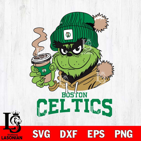 Boston Celtics Grinch Cofffe Hoodie Cut Files Cricut, Svg Dxf Eps Png file , Silhouette