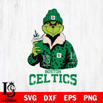 Boston Celtics Grinch Leopard Svg Eps Dxf Png File, Digital Download, Instant Download