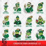 Boston Celtics Grinch NBA Bundle 12 SVG Eps Dxf Png File, Digital Download, Instant Download