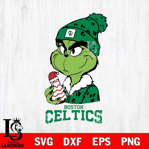 Boston Celtics Grinch Tree Cake Svg Eps Dxf Png File, Digital Download, Instant Download