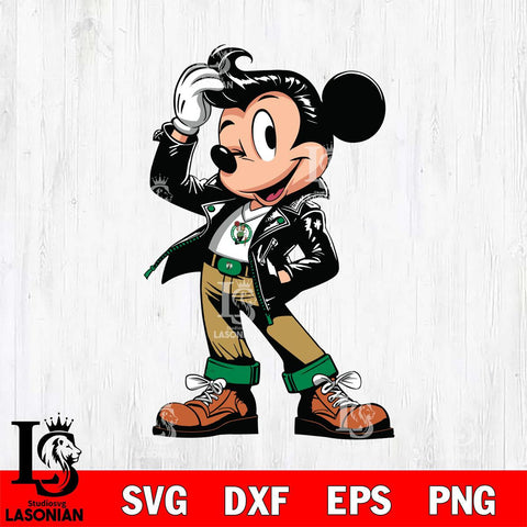 Boston Celtics Handsome Mickey Mouse Svg Eps Dxf Png File, Digital Download, Instant Download