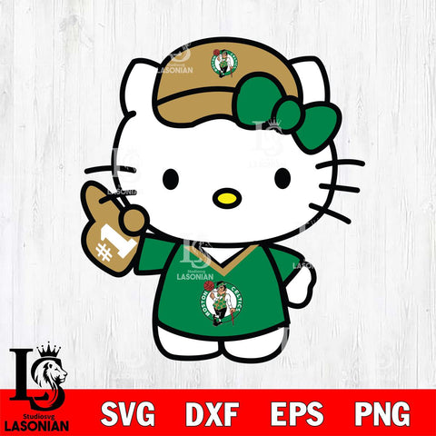 Boston Celtics Hello Kitty basketball 2 Svg Eps Dxf Png File, Digital Download, Instant Download