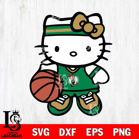 Boston Celtics Hello Kitty basketball Svg Eps Dxf Png File, Digital Download, Instant Download