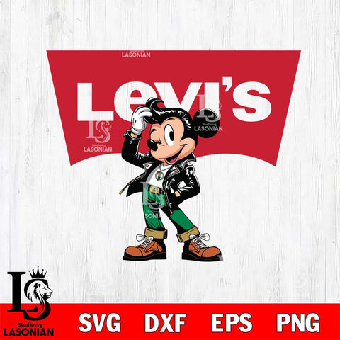 Boston Celtics Levis Mickey Mouse Svg Eps Dxf Png File, Digital Download, Instant Download