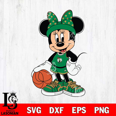 Boston Celtics Mickey Minne Nba Svg Eps Dxf Png File, NBA svg, Digital Download, Instant Download