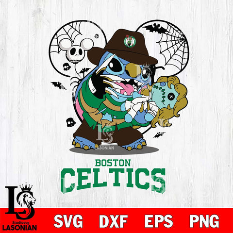 Boston Celtics Stitch Freddy Krueger Halloween Svg Eps Dxf Png File, Digital Download, Instant Download