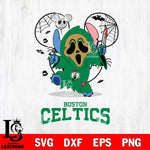 Boston Celtics Stitch Ghost Face Halloween 2 Svg Eps Dxf Png File, Digital Download, Instant Download