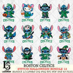 Boston Celtics Stitch Horror Bundle 12 SVG Svg Eps Dxf Png File, Bundle NBA svg, Digital Download, Instant Download