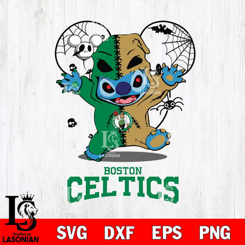 Boston Celtics Stitch Horror Halloween 2 Svg Eps Dxf Png File, Digital Download, Instant Download