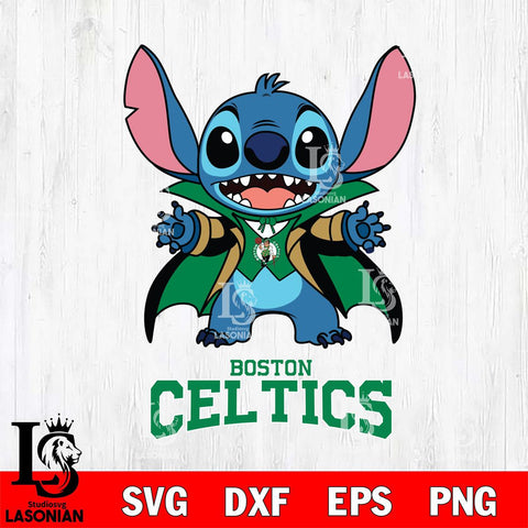 Boston Celtics Stitch Vampire halloween Svg Eps Dxf Png File, NBA svg, Digital Download, Instant Download