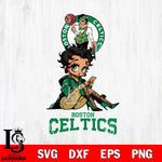 Boston Celtics Style Black Fan Girl Betty Boop