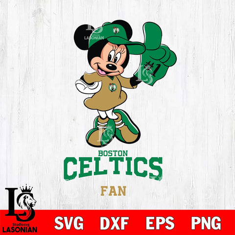 Boston Celtics #1 Fan Minnie Mouse Svg Eps Dxf Png File, Digital Download, Instant Download