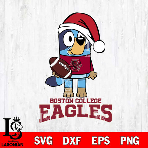 Boston College Eagles Bluey Christmas Svg Eps Dxf Png File, Digital Download