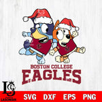 Boston College Eagles Bluey Christmas Holiday Svg Eps Dxf Png File, Digital Download