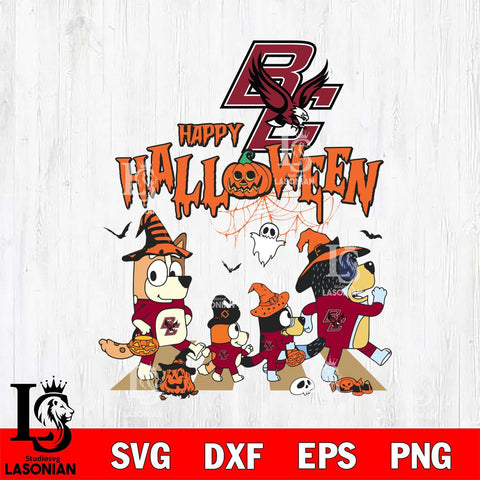 Boston College Eagles Bluey Halloween Family Svg Eps Dxf Png File, Digital Download, Instant Download