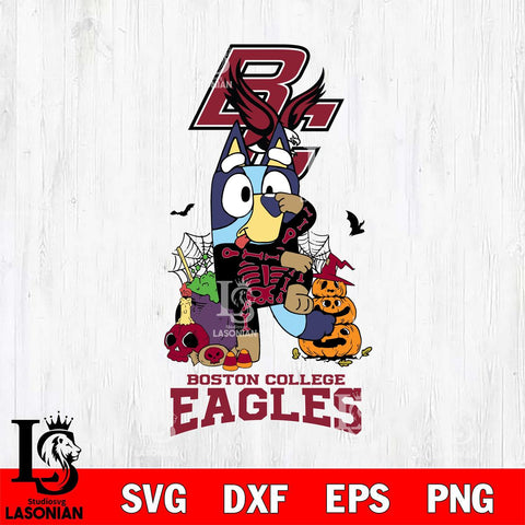 Boston College Eagles Bluey Halloween NCAA 2 Svg Eps Dxf Png File, Digital Download, Instant Download