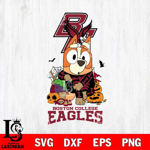 Boston College Eagles Bluey Halloween NCAA Svg Eps Dxf Png File, Digital Download, Instant Download