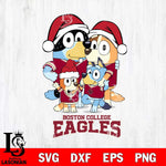 Boston College Eagles Christmas Bluey Family Sport Cut Files,Bluey Cricut,Christmas Svg , Bluey svg , Digital Download, dxf eps png pdf file