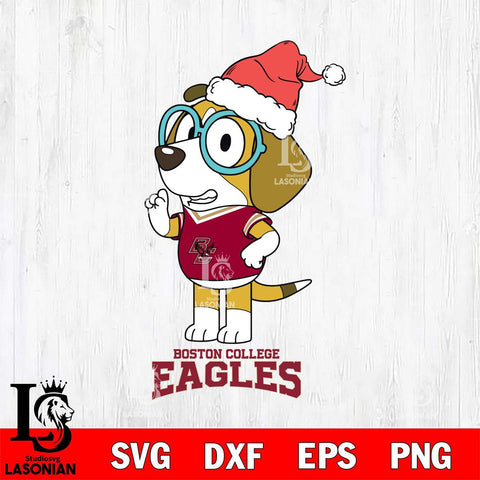 Boston College Eagles Christmas Bluey Honey Sport Cut Files,Bluey Cricut,Christmas Svg , Bluey svg , Digital Download, dxf eps png pdf file