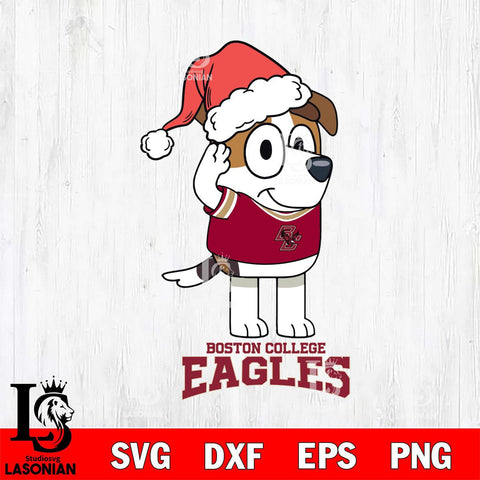 Boston College Eagles Christmas Bluey Jack Sport Cut Files,Bluey Cricut,Christmas Svg , Bluey svg , Digital Download, dxf eps png pdf file