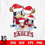 Boston College Eagles Christmas Bluey Santa Family Cut Files,Bluey Cricut,Christmas Svg , Bluey svg , Digital Download, dxf eps png pdf file