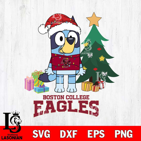 Boston College Eagles Christmas Bluey Tree Sport Cut Files,Bluey Cricut,Christmas Svg , Bluey svg , Digital Download, dxf eps png pdf file