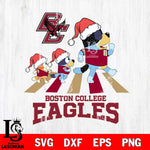 Boston College Eagles Christmas Family Bluey Walking Cut Files,Bluey Cricut,Christmas Svg , Bluey svg , Digital Download, dxf eps png pdf file