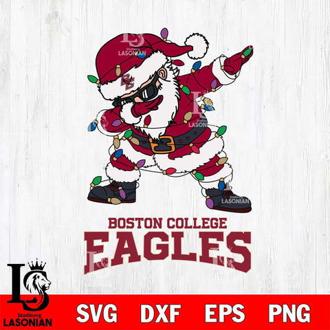 Boston College Eagles Dabbing Santa Claus Ugly Christmas Svg dxf eps png pdf file,NCAA svg,Digital Download,Cricut file