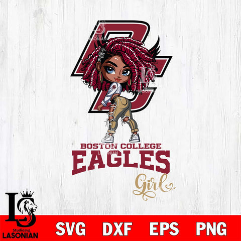 Boston College Eagles Fan Girl Svg Eps Dxf Png File, Digital Download, Instant Download