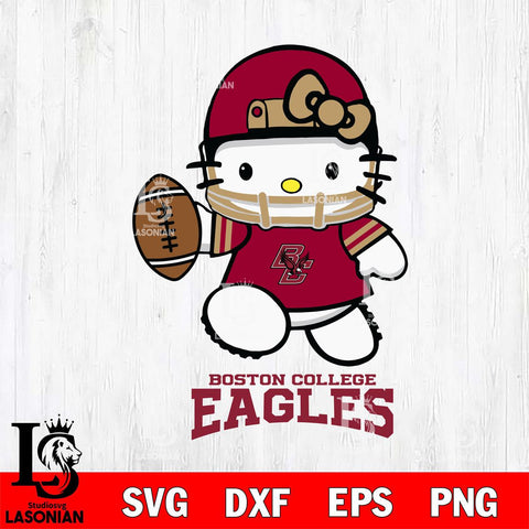 Boston College Eagles Hello Kitty NCAA 4 Svg Eps Dxf Png File, Digital Download, Instant Download