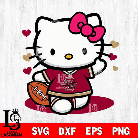 Boston College Eagles Hello Kitty sport 10 Svg Eps Dxf Png File, NCAA svg, Digital Download, Instant Download