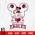 Boston College Eagles Mickey Heart Rugby Svg Eps Dxf Png File, Digital Download ,Instant Download, Cricut File