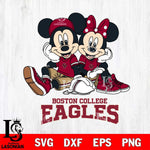 Boston College Eagles Mickey Minnie Mouse Football Sit Svg Eps Dxf Png File, NCAA svg , File Cut , Digital Download , Instant Download, Cut Svg Files