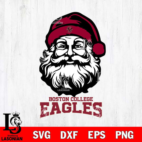 Boston College Eagles Santa Claus Christmas Svg dxf eps png pdf file,NCAA svg,Digital Download,Cricut file