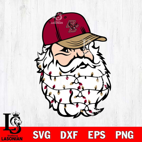 Boston College Eagles Santa Claus Face Svg dxf eps png pdf file,NCAA svg,Digital Download,Cricut file