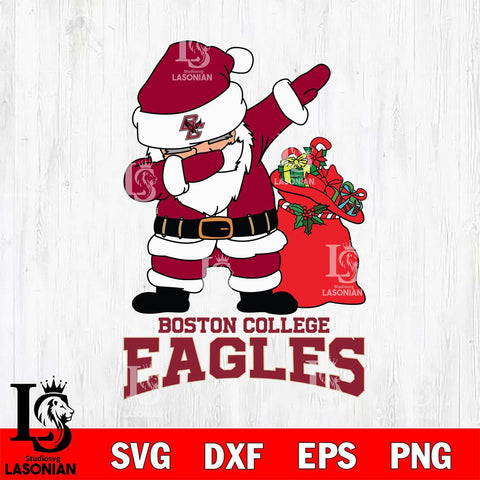 Boston College Eagles Santa Dabbing Christmas Svg dxf eps png pdf file,NCAA svg,Digital Download,Cricut file