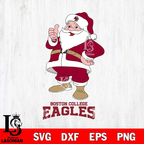 Boston College Eagles Santa claus Svg dxf eps png pdf file,NCAA svg,Digital Download,Cricut file