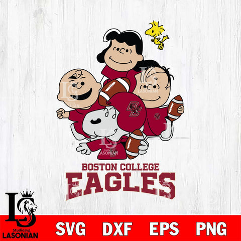 Boston College Eagles Snoopy Sport 4 Svg Eps Dxf Png File, Digital Download